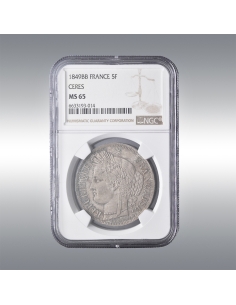 Second Republic, 5 Francs 1849 @ NGC MS65