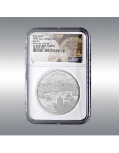 City View, London, 2 Ounces Silver Proof, NGC PF70UC