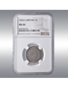 William IV, Shilling 1834 @ NGC MS64