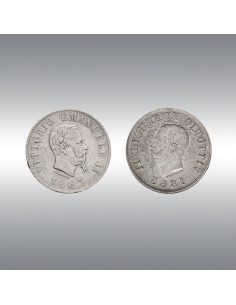 Vittorio Emanuele II, 50 Cents @ Full obverse brockage