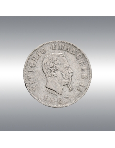 Vittorio Emanuele II, 50 Cents @ Full obverse brockage 2