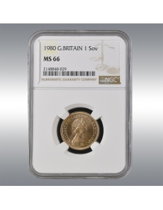 Elisabeth II, Sovereign 1980 @ NGC MS66