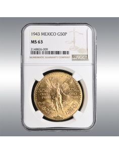 50 Pesos 1943 @ NGC MS63