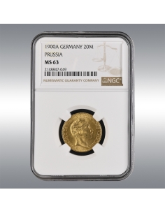 Wilhelm II, 20 Mark 1900 @ NGC MS63
