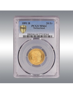 20 Francs Helvetia 1891 @ PCGS MS64