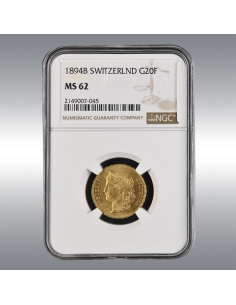 20 Francs Helvetia 1894 @ NGC MS62