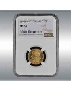 20 Francs Helvetia 1895 @ NGC MS64