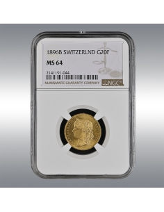 20 Francs Helvetia 1896 @ NGC MS64