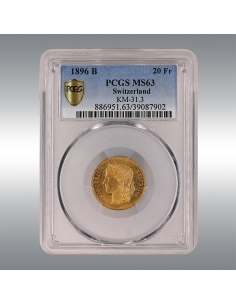 20 Francs Helvetia 1896 @ PCGS MS63