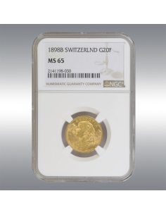20 Francs Vreneli 1898 @ NGC MS65