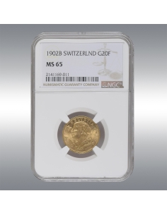 20 Francs Vreneli 1902 @ NGC MS65