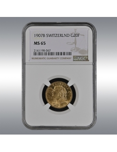 20 Francs Vreneli 1907 @ NGC MS65
