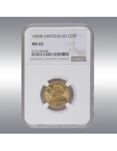 20 Francs Vreneli 1909 @ NGC MS65