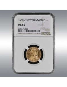 20 Francs Vreneli 1909 @ NGC MS66