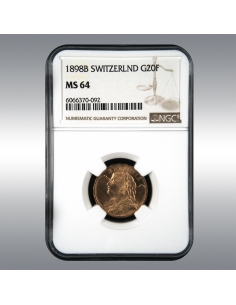 20 Francs Vreneli 1898 @ NGC MS64