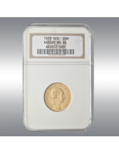 Frederick Augustus III @ 20 Mark 1913 NGC MS64