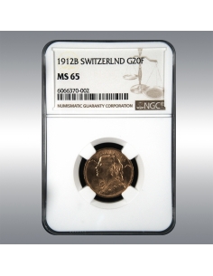 20 Francs Vreneli 1912 @ NGC MS65