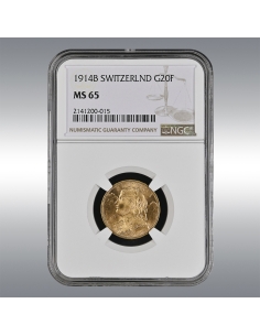 20 Francs Vreneli 1914 @ NGC MS65