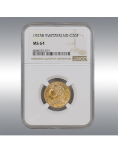 20 Francs Vreneli 1925 @ NGC MS64