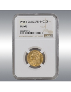 20 Francs Vreneli 1925 @ NGC MS66