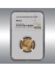 20 Francs Vreneli 1927 @ NGC MS64