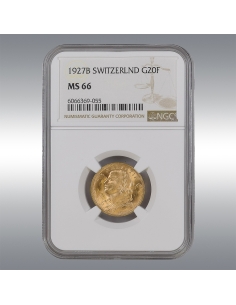 20 Francs Vreneli 1927 @ NGC MS66