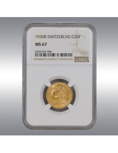 20 Francs Vreneli 1930 @ NGC MS67