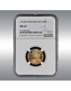 20 Francs Vreneli 1916 @ NGC MS67