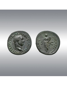 Vitellius, Sestertius 69 CE @ Exceptional portrait