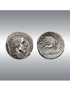 Hostilia, Denarius 48 BC @ Strong portrait of fine style