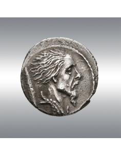 Hostilia, Denarius 48 BC @ Strong portrait of fine style 2