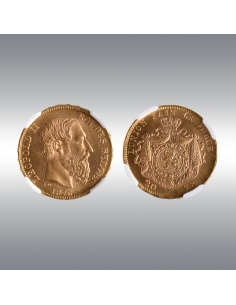 Leopold II, 20 Francs 1876 @ NGC MS65 2