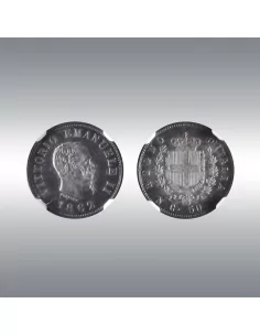 50 Centesimi 1862N @ NGC MS63 (Highest grade NGC)