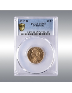 20 Francs Vreneli 1913B @ PCGS MS67