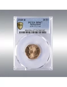 20 Francs Vreneli 1949B @ PCGS MS67