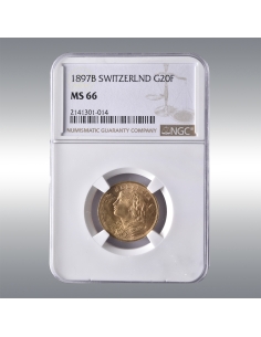 20 Francs Vreneli 1897B @ NGC MS66
