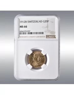 20 Francs Vreneli 1912B @ NGC MS66