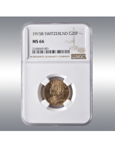 20 Francs Vreneli 1915B @ NGC MS66