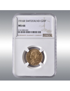 20 Francs Vreneli 1916B @ NGC MS66