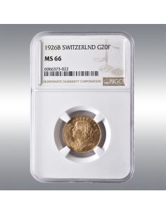 20 Francs Vreneli 1926B @ NGC MS66