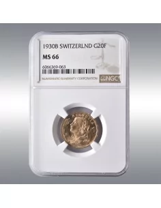 20 Francs Vreneli 1930B @ NGC MS66