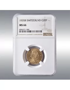 20 Francs Vreneli 1935B @ NGC MS66