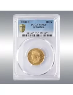 20 Francs Helvetia 1890 @ PCGS MS63